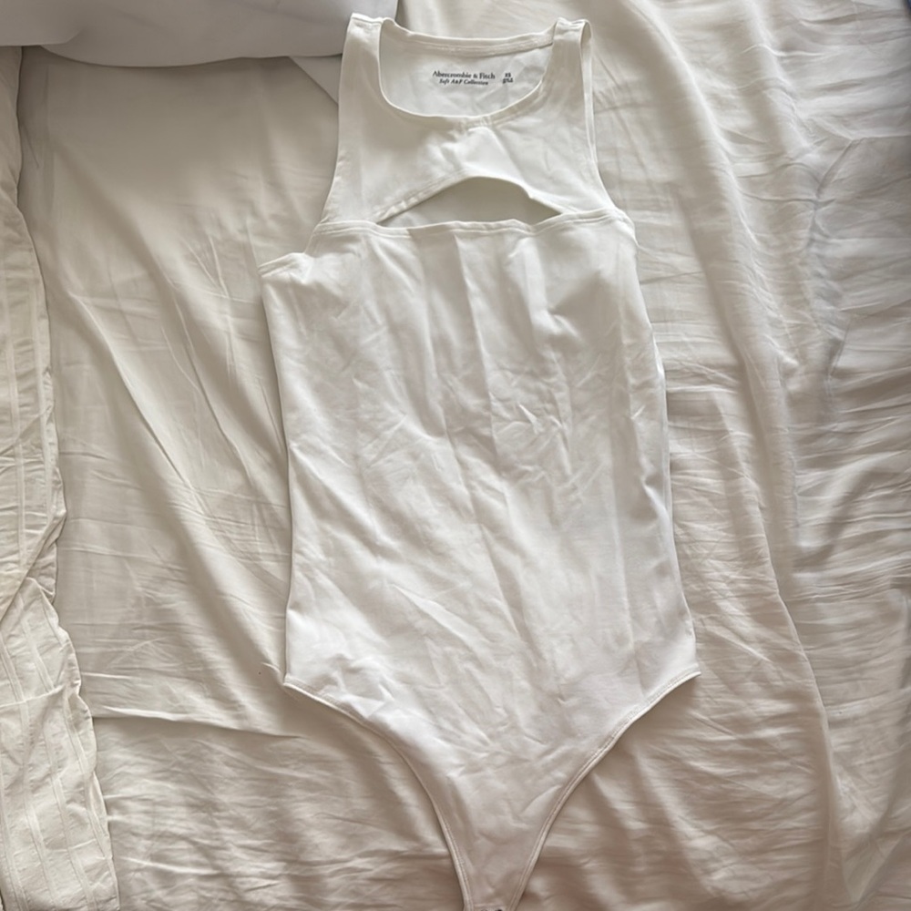 Abercrombie & Fitch White Cutout Bodysuit